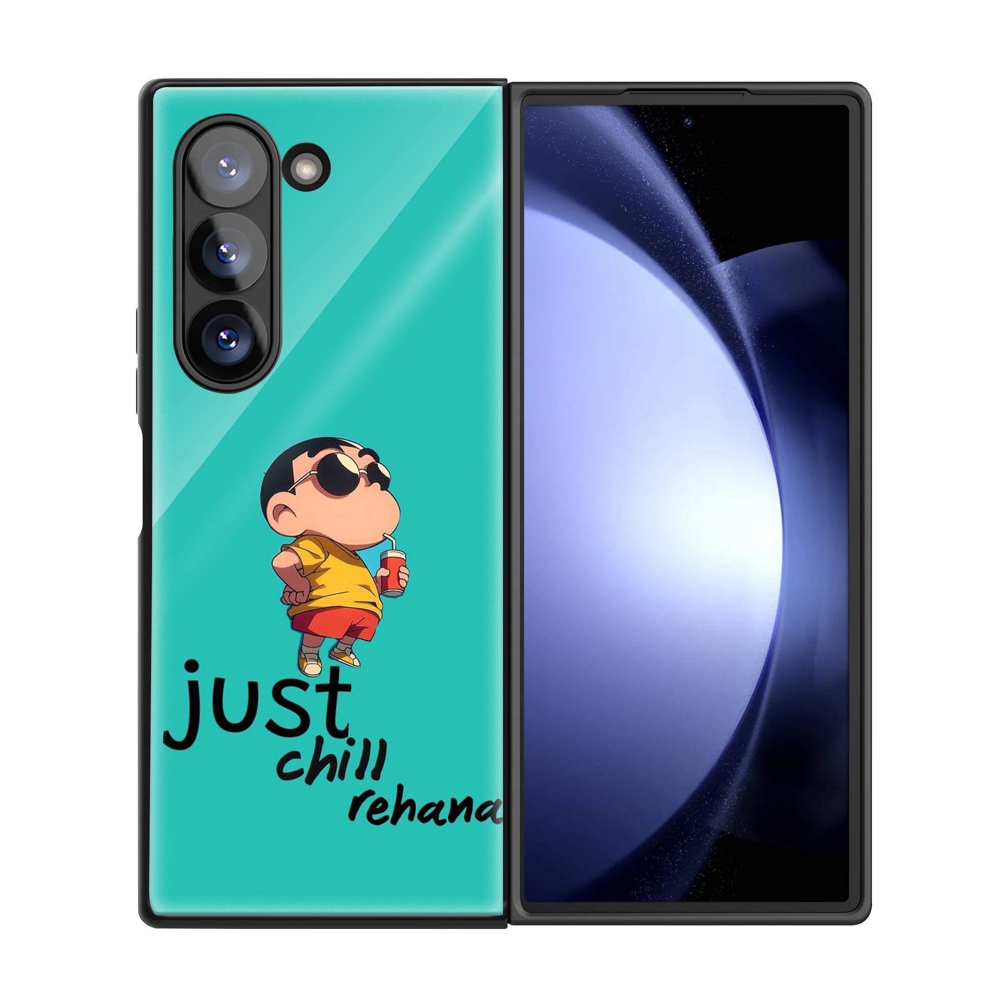 Crayon Shinchan Samsung Z Fold Glass Case image 2