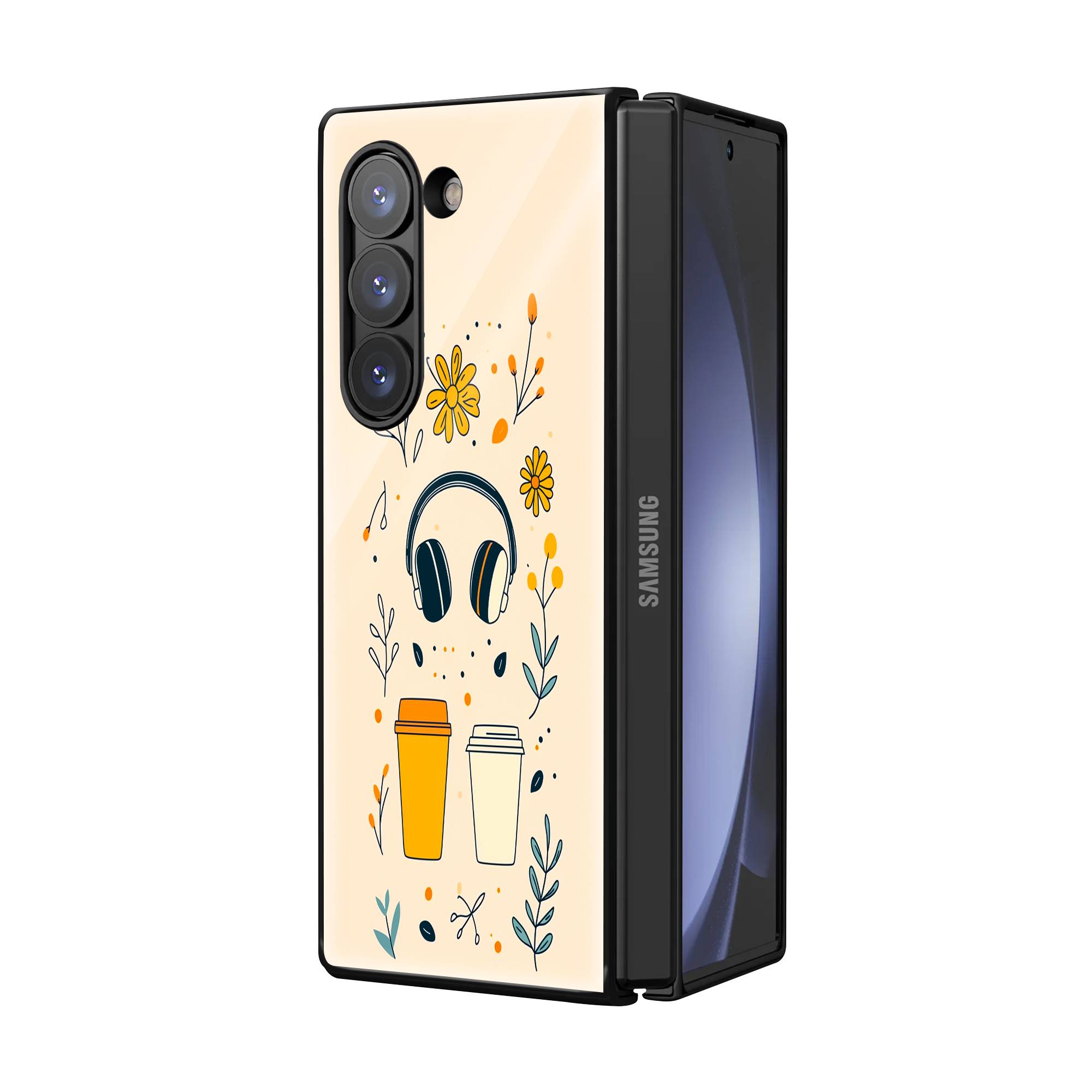 Coffee & Tunes Samsung Z Fold Glass Case Secondary image