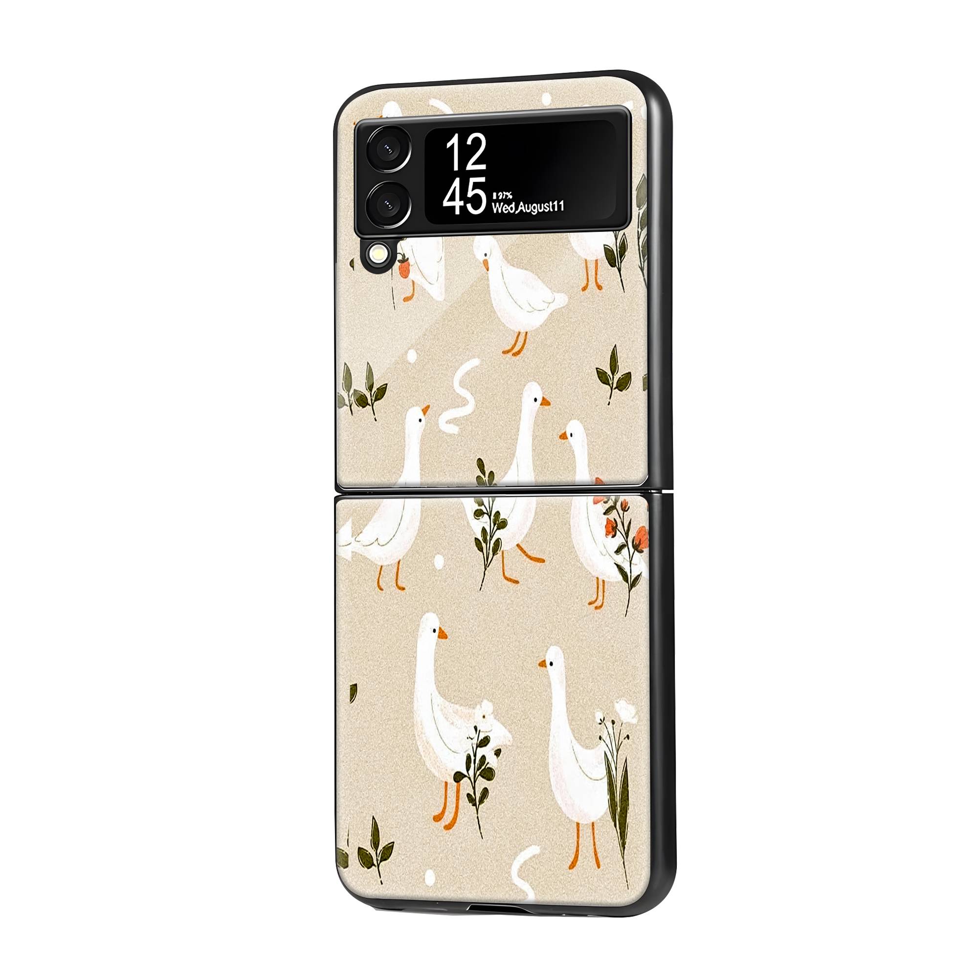 Dainty Ducks Samsung Z Flip Glass Case image 0