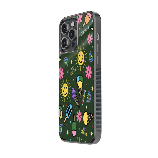 Ice Cream Pattern Glass Case image 1
