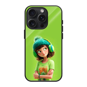 Cartoon Girl Glass Case | StayClassy India