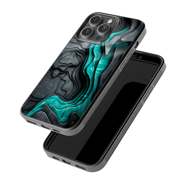 Charcoal Teal Glass Case image 2