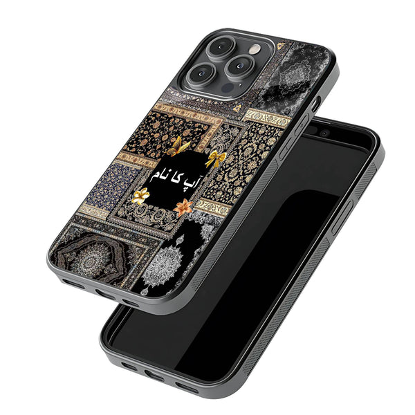 Black & Gold Rug Glass Name Case image 2