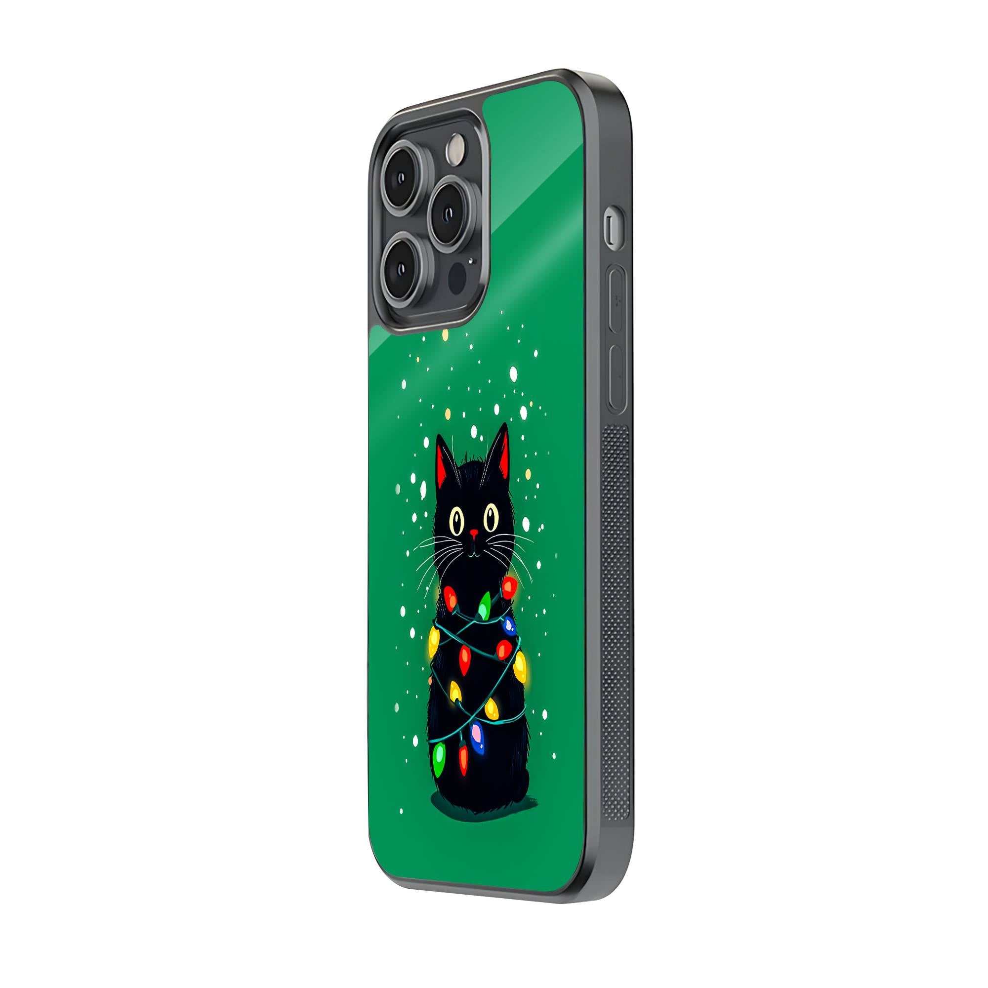 Christmas Cat Glass Case image 1