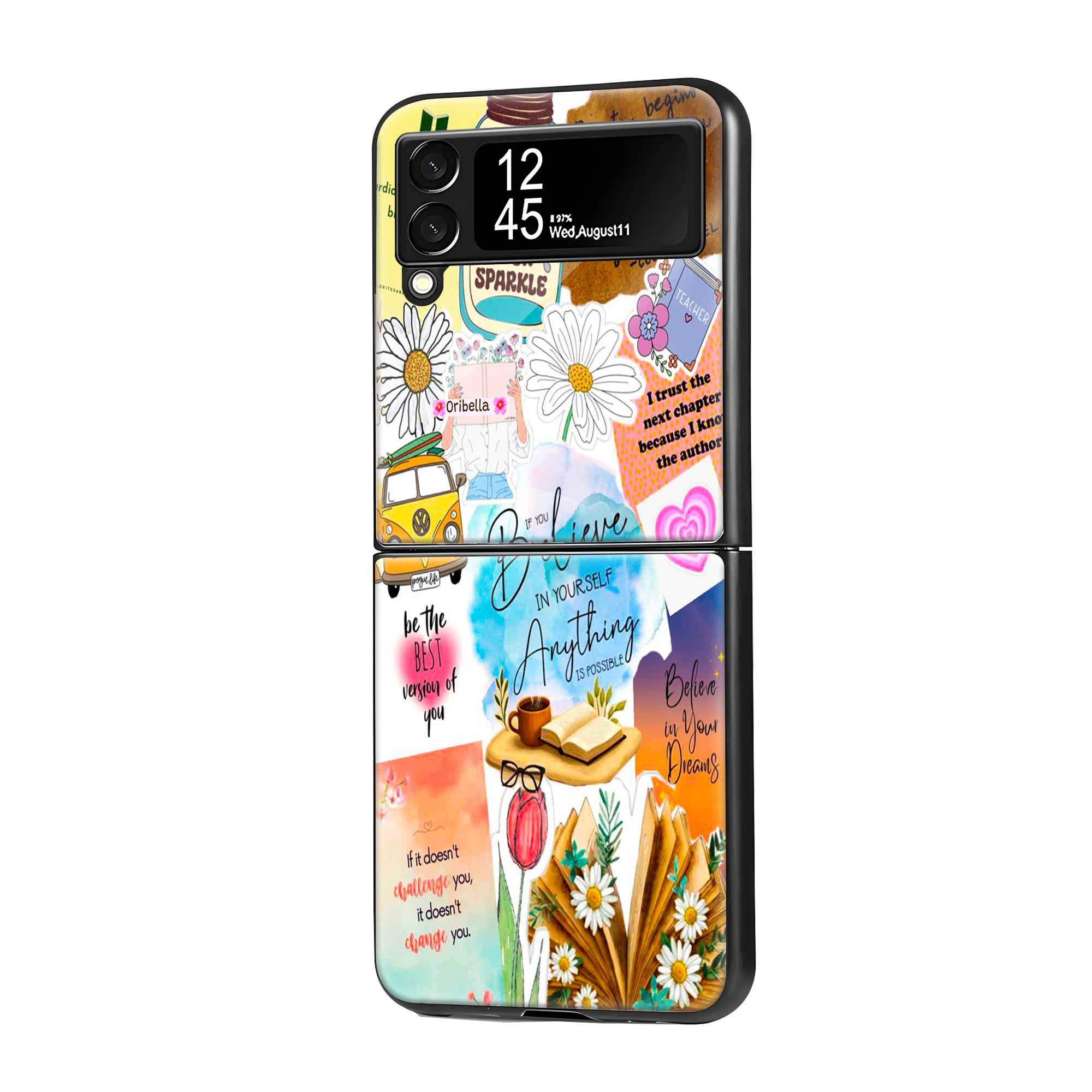 Inspirational Stickers Samsung Z Flip Glass Case image 0 Main image