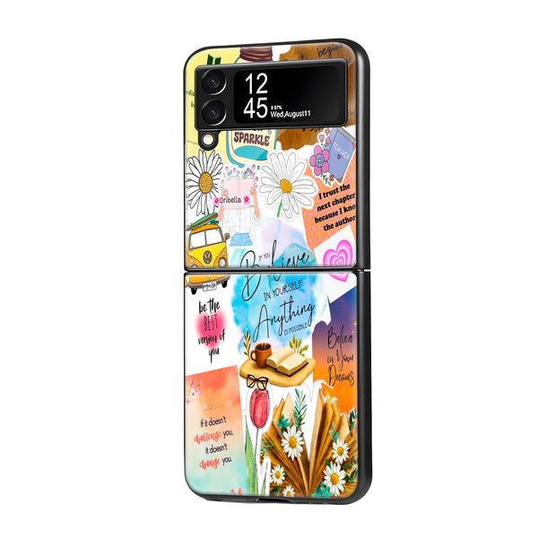 Inspirational Stickers Samsung Z Flip Glass Case image 0