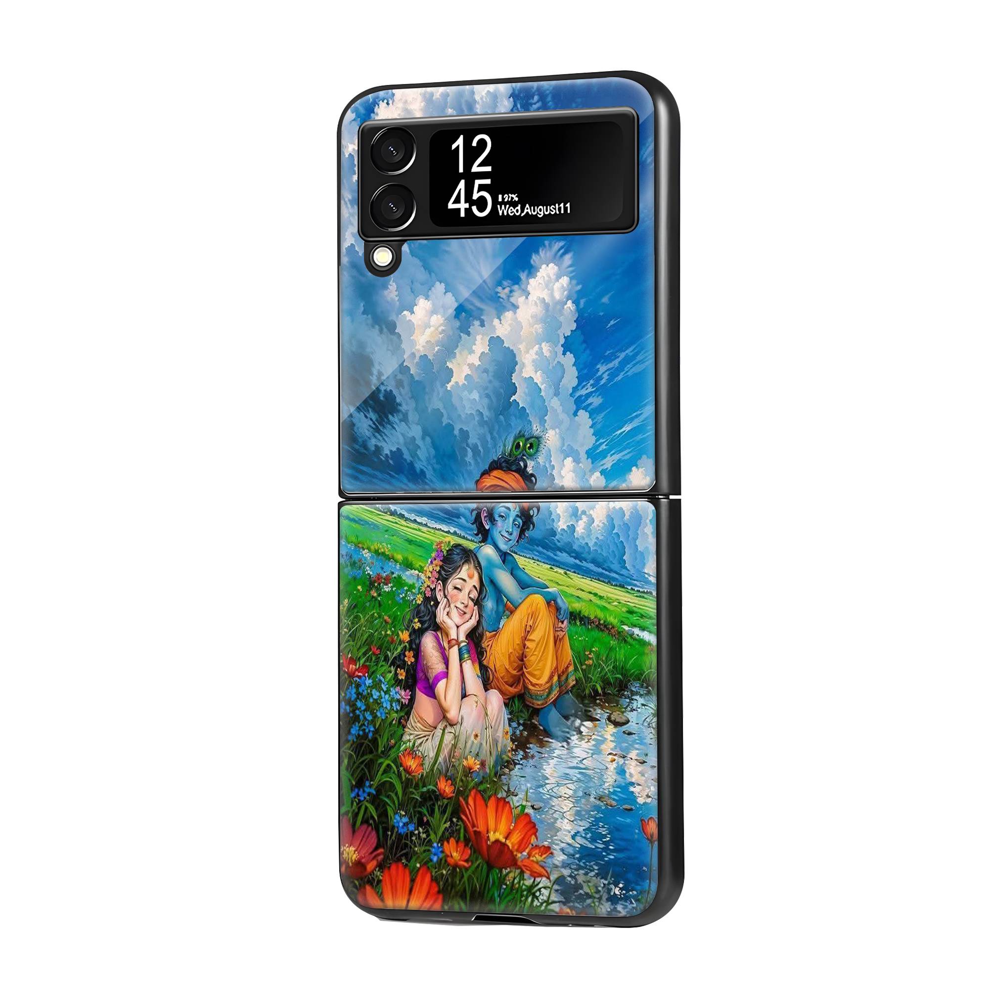 Radhe Krishna Samsung Z Flip Glass Case image 0 Main image