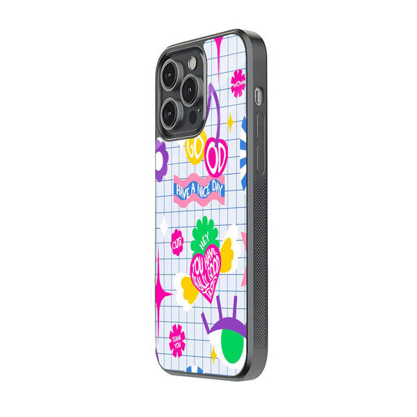 Retro 90s Sticker Glass Case image 1