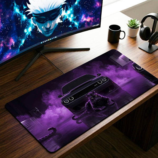 Dark Muscle Car Desk Mat - 11 x 23 Inch image