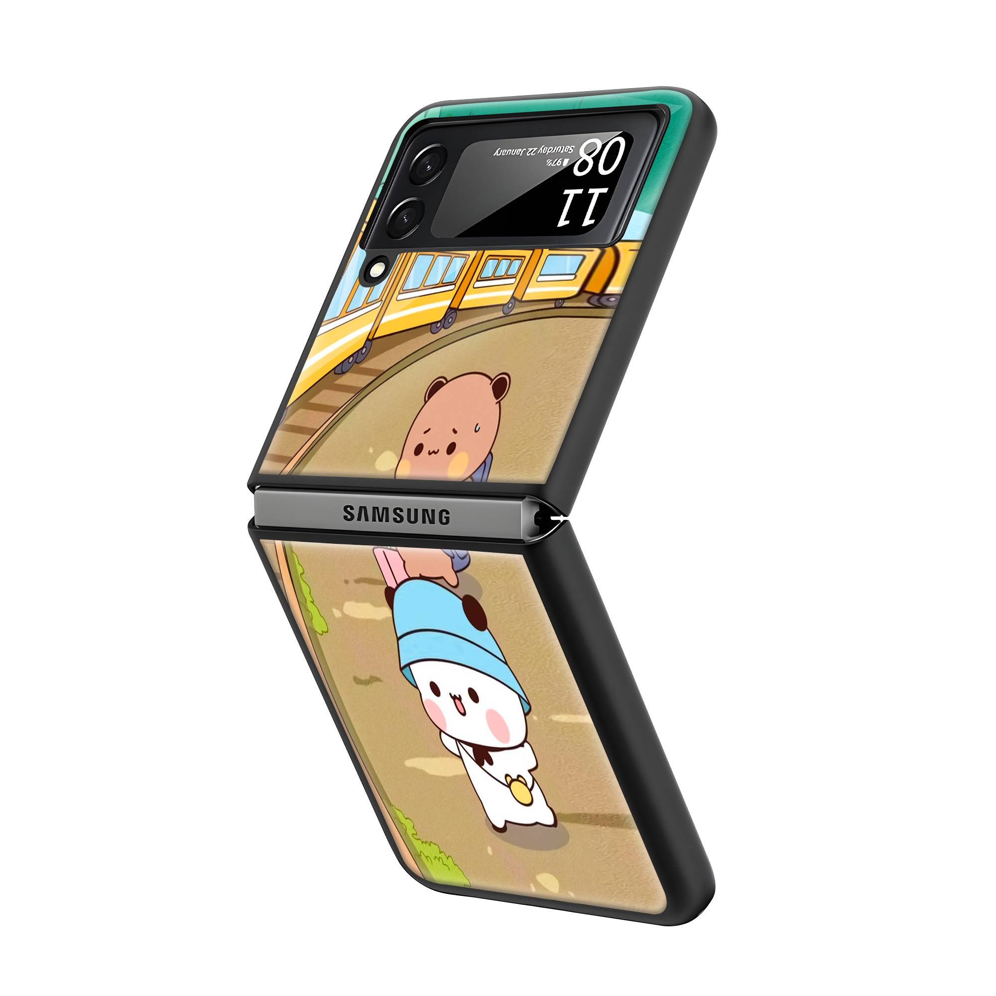 Bubu Dudu Samsung Z Flip Glass Case Secondary image