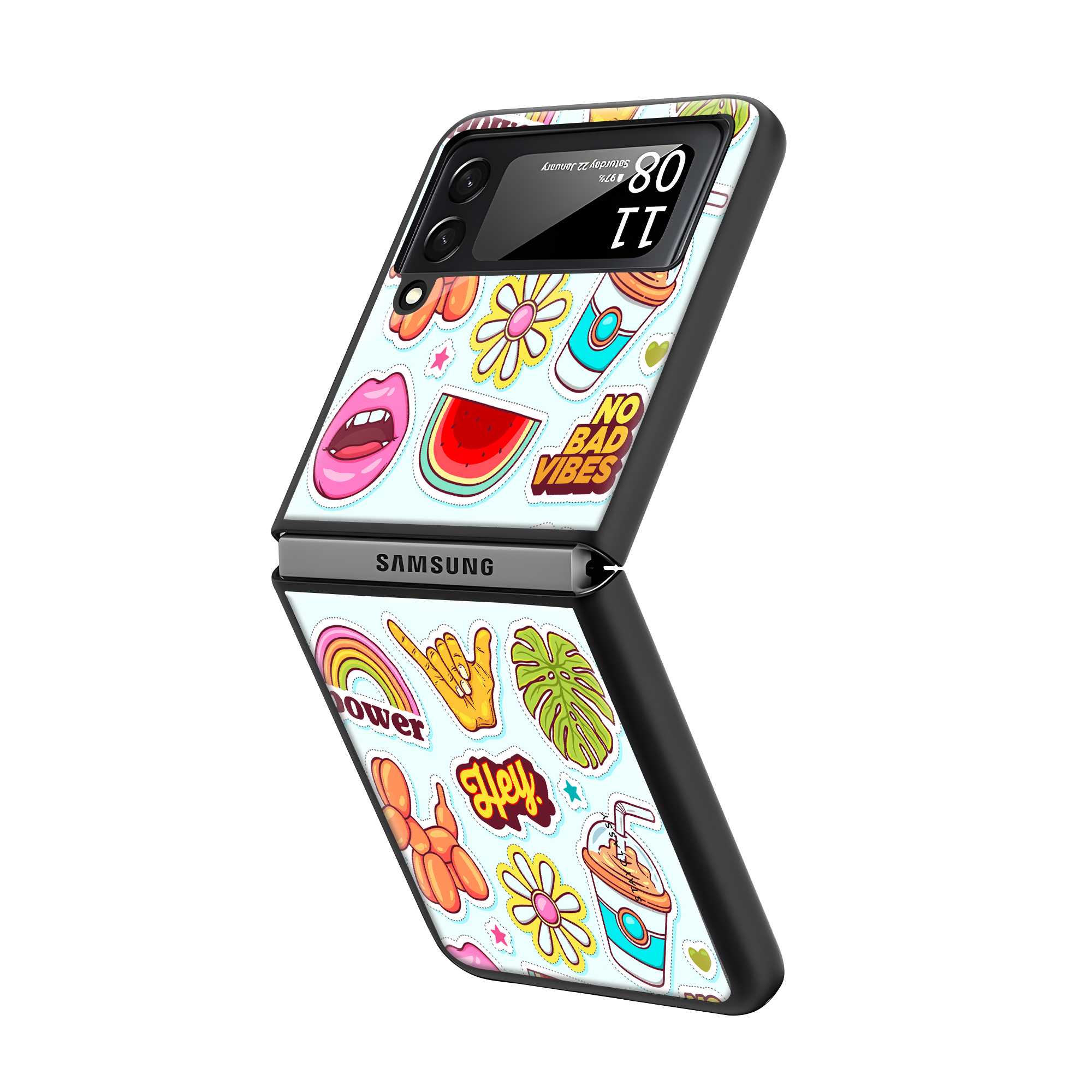 Sticker Collection Samsung Z Flip Glass Case Secondary image