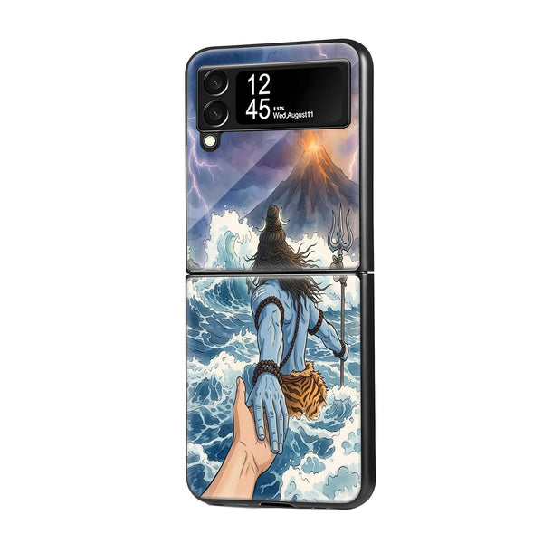 mahakal Samsung Z Flip Glass Case