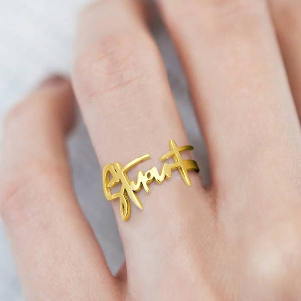 Stackable Name Ring, Personalise, Gold, Name Ring, Child Name Ring for Mom,  Mother's Day Gift, Sterling Silver Stacking Name Ring for Women - Etsy