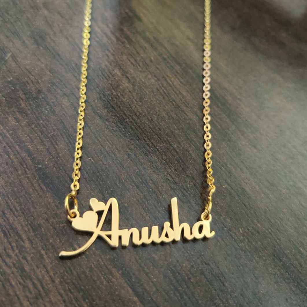 Two Small Heart With Name Necklace – Stayclassy.in