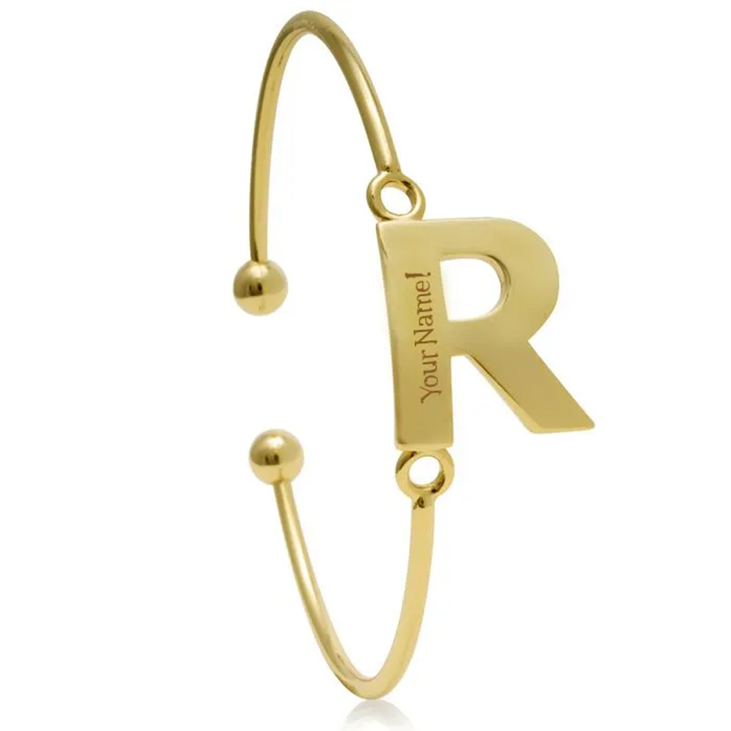 Bold Gold Alphabet R Bracelet  Bold Modern Design  CaratLane