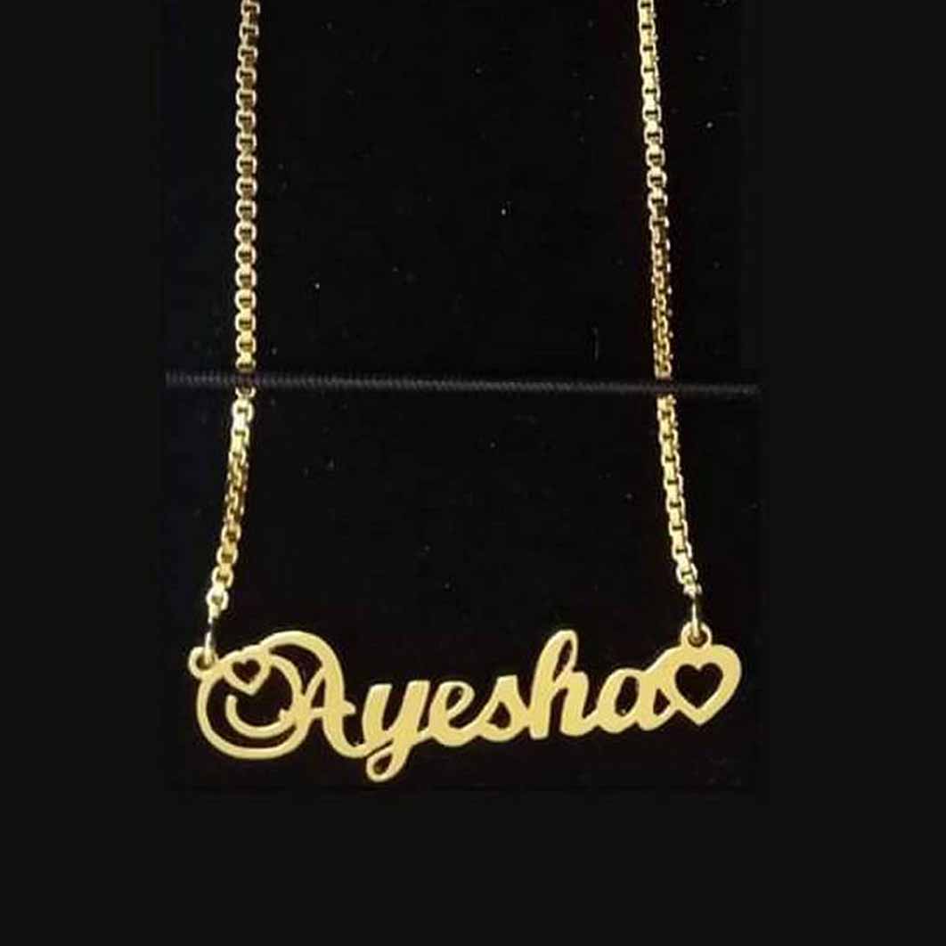 Simple Border Heart Name Necklace – Stayclassy.in