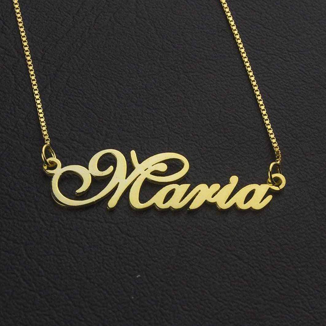 Cursive Fonts Gold Plated Name Necklace Stayclassy In   Silverneckless 1 