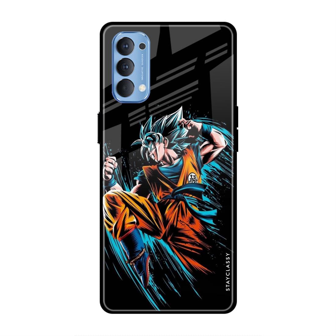 Goku dragon Ball anime art print Oppo Reno 5 Pro Glass Case – Stayclassy.in