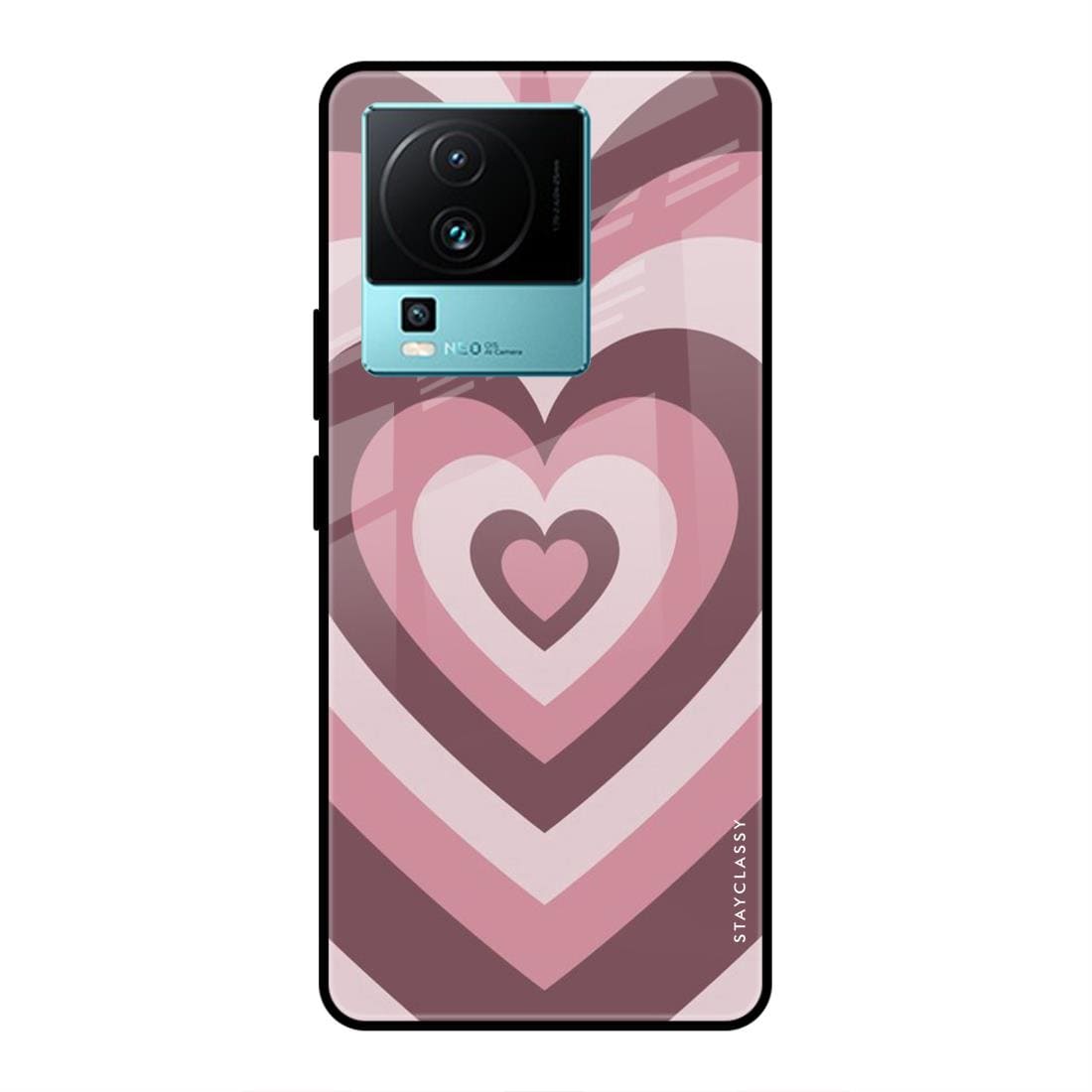 Pink and Choco Y2K Vivo iQoo Neo 7 Racing Glass Case – Stayclassy.in