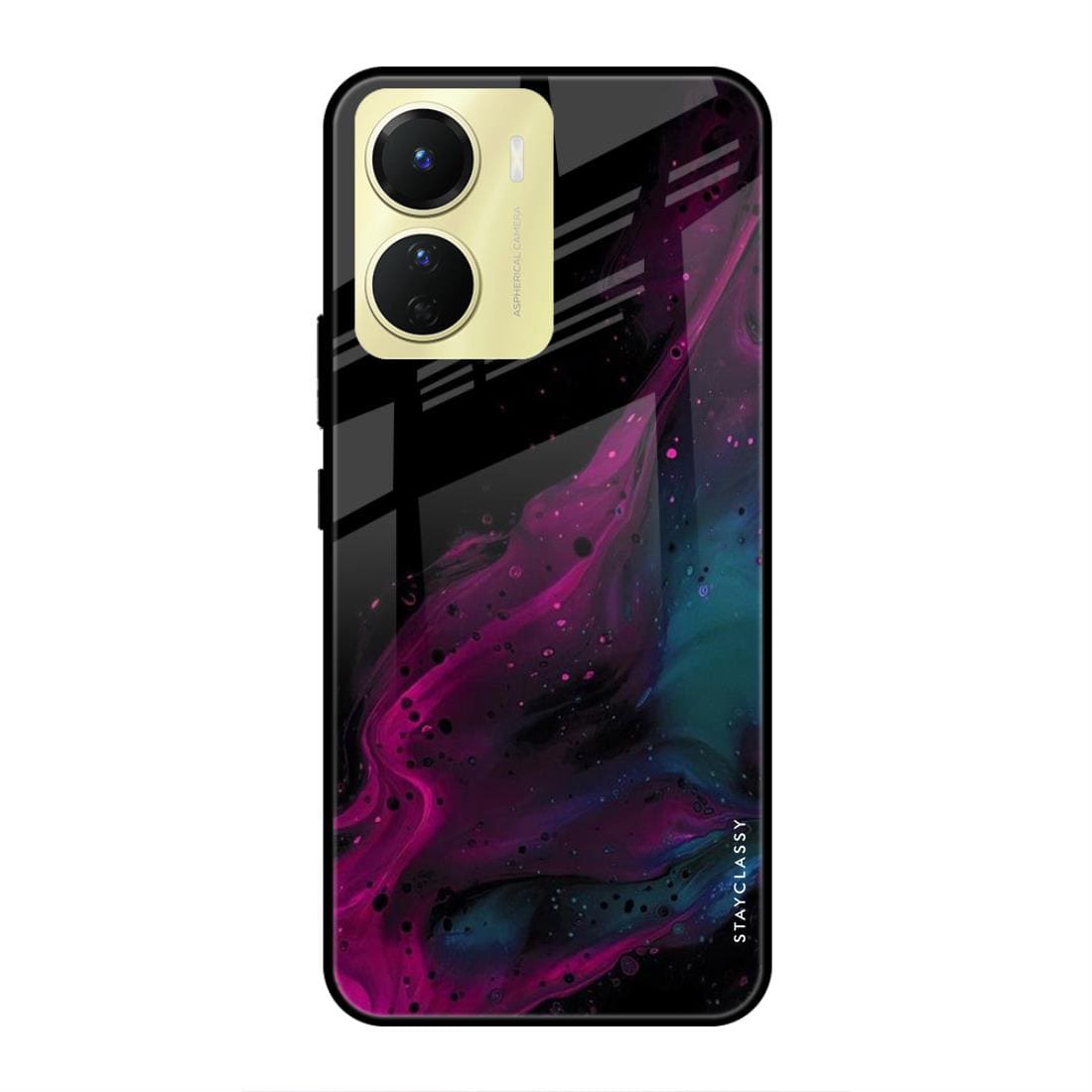 Purple wave art Vivo Y16 Glass Case – Stayclassy.in