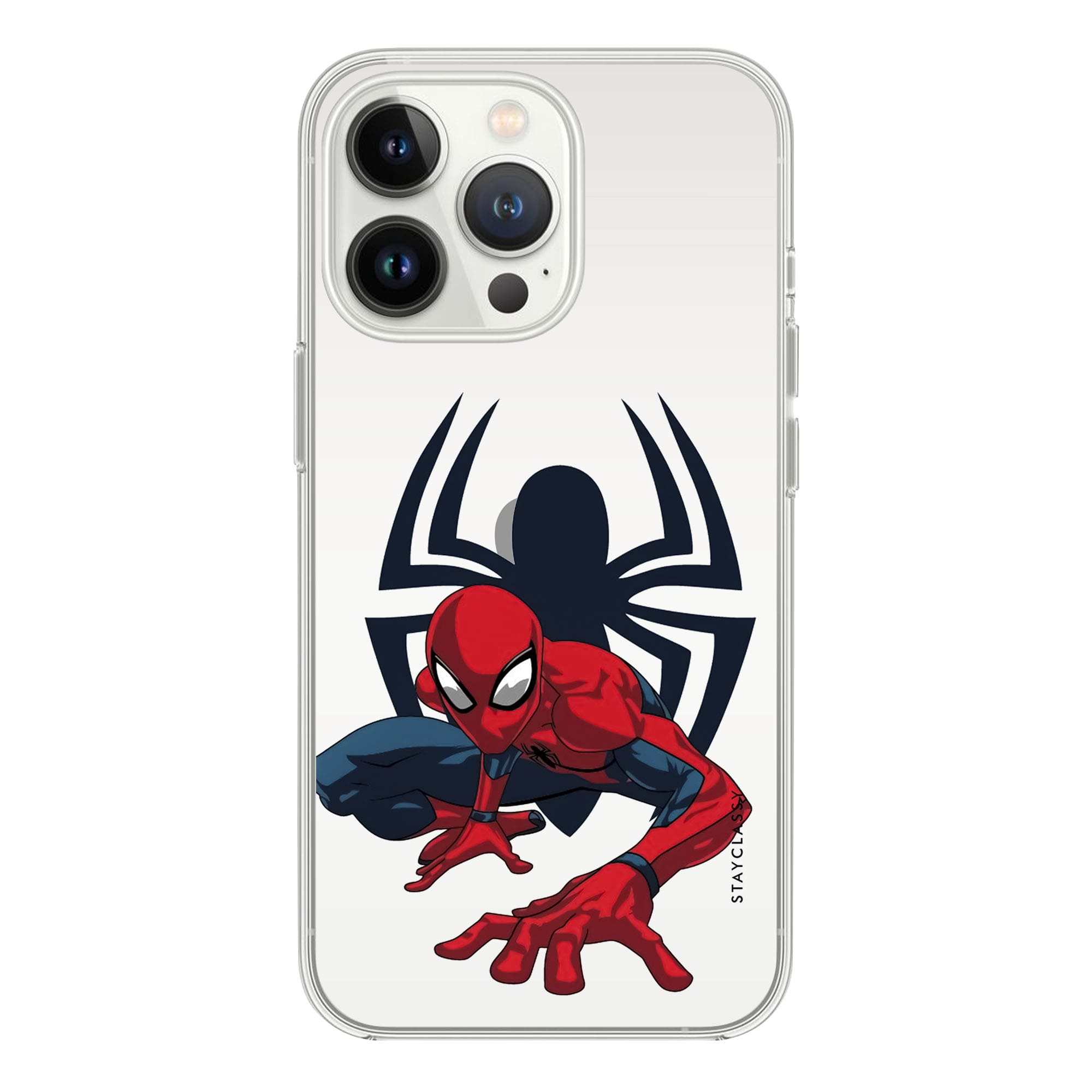 Spider Man iPhone 14 Pro Clear Case Stayclassy.in