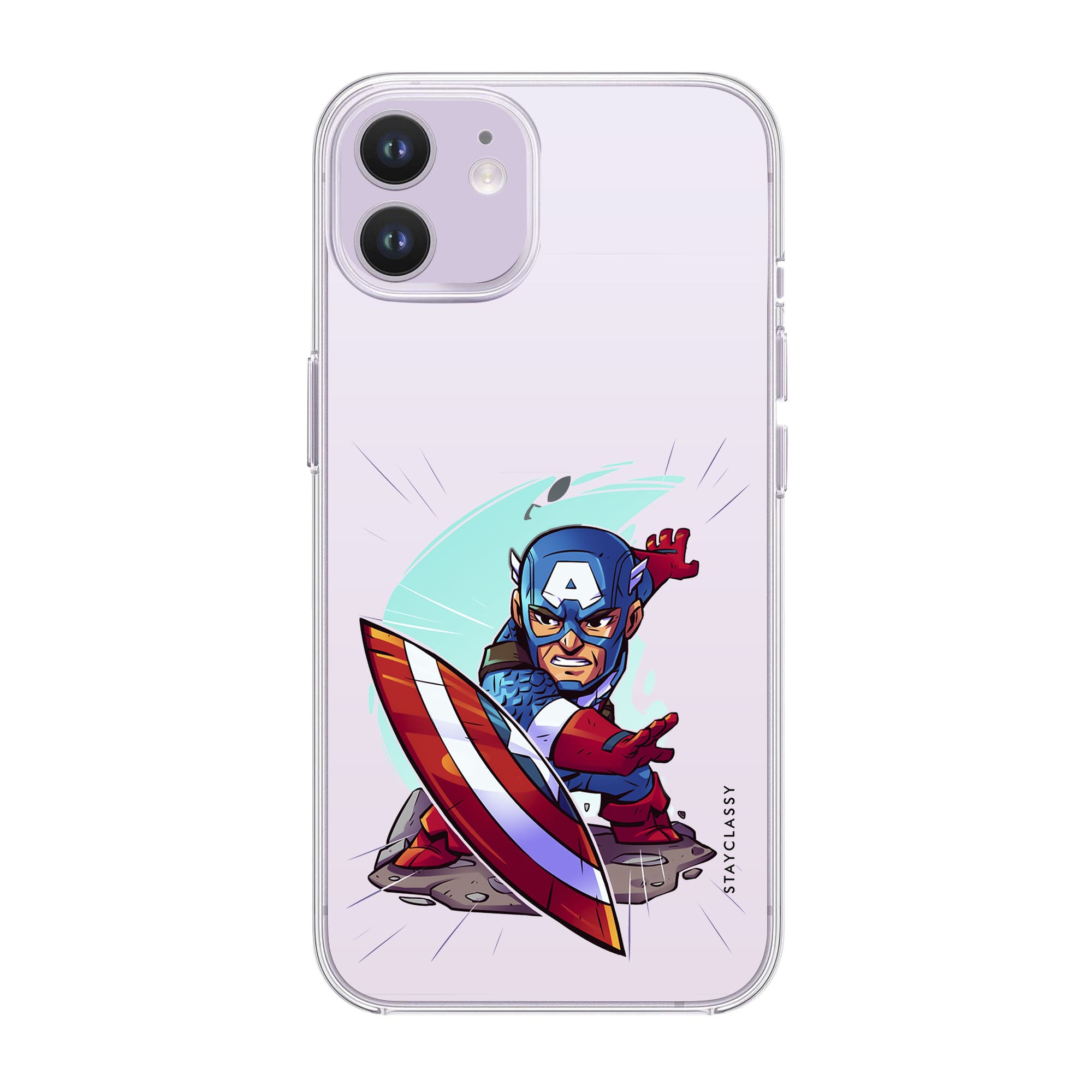 Captain America Cartoon Vector iPhone 12 Mini Clear Case – Stayclassy.in