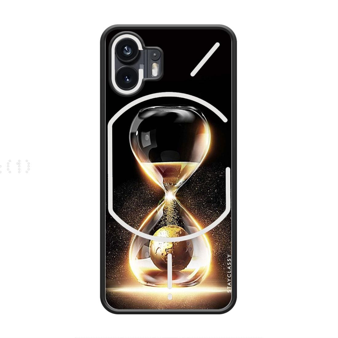 Black Gold Countdown Hourglass design Nothing Phone 2 Glass Case