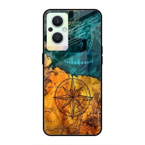 Map With Compass Oppo Reno 7z 5G Glass Case