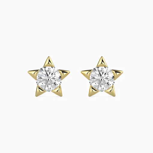 Lumiere Gleam Yellow Gold Plated Silver Diamond Earring