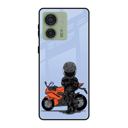 Biker Standing Motorola Edge 40 Glass Case