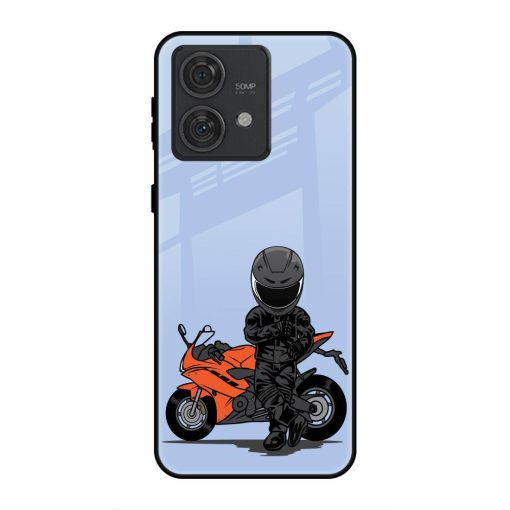 Biker Standing Motorola Edge 40 Neo Glass Case