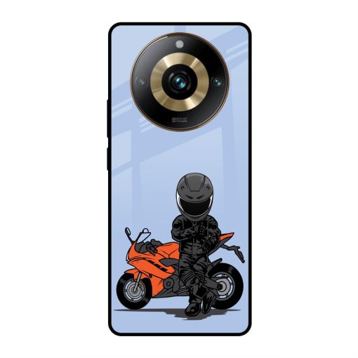 Biker Standing Realme 11 Pro Glass Case