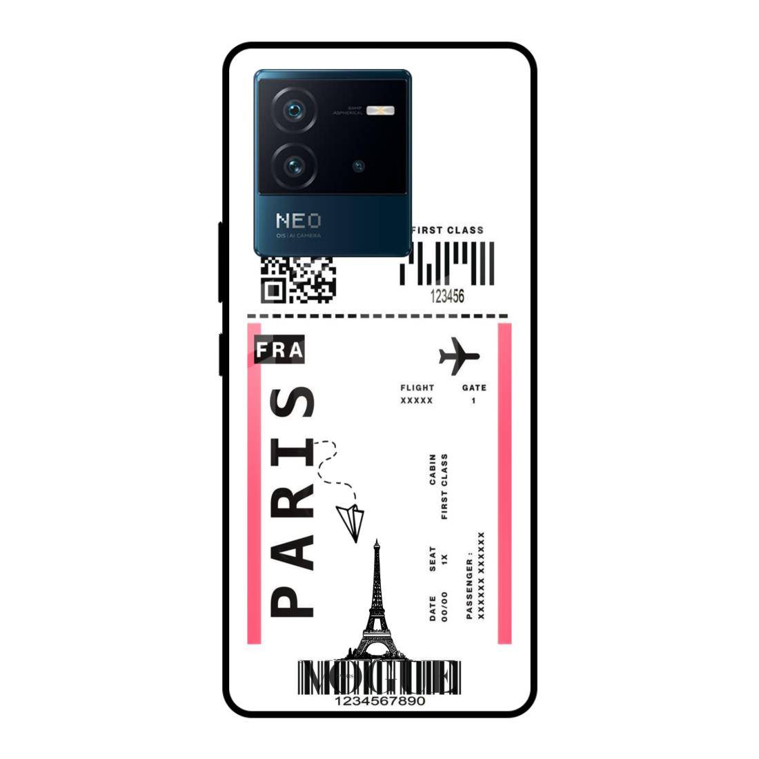 Paris Boarding Pass Vivo iQOO Neo 6 5G Glass Case – Stayclassy.in