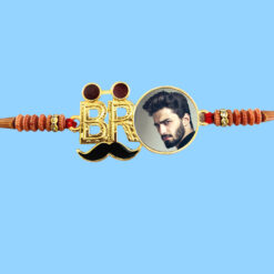 Custom Bro With Mustache Photo Rakhi