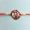 Custom Red and Colourful Stone Photo Rakhi