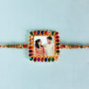 Custom Square Shape Colour Ful Diamond Photo Rakhi