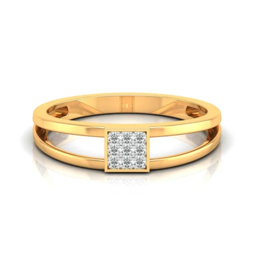 Subtle Shine Yellow Gold Plated Silver Diamond Ring