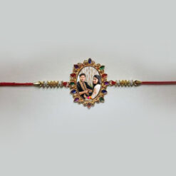 Custom Multicolor Diamond Photo Rakhi