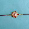 Custom Round Single Red Diamond Photo Rakhi