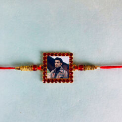 Custom Square Red Diamond Photo Rakhi