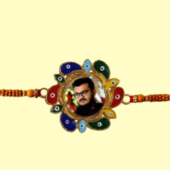 Custom Round Shape Evil Eyes Photo Rakhi