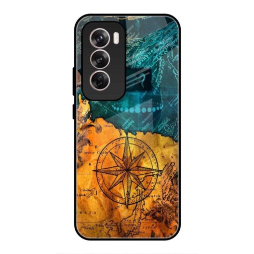 Map With Compass Oppo Reno 12 Glass Case