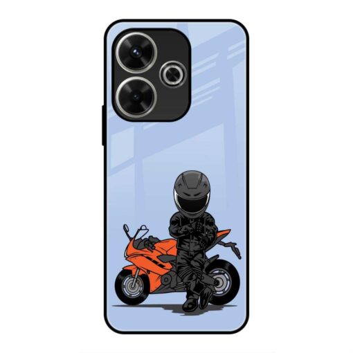 Biker Standing Xiaomi Redmi 13 5G Glass Case