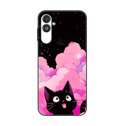 Black Cute Kitty Samsung F14 5G Silicone Case