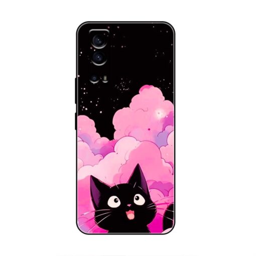 Black Cute Kitty Vivo iQoo Z3 Silicone Case