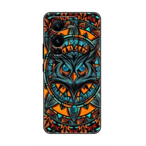 Artistic Retro Owl pattern Vivo S15 Pro Silicone Case