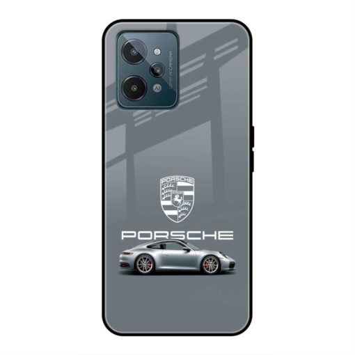 Silver Porsche Realme C31 Glass Case