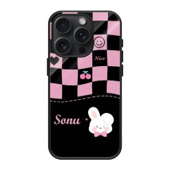 Blush Bunny Glass Name Case