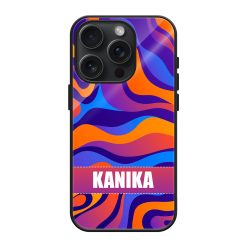 Abstract Wave Pattern Glass Name Case