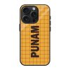 Orange Grid Glass Name Case